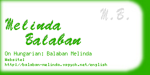 melinda balaban business card